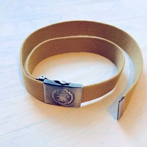 NRA Cut To Fit Canvas Web Belt khaki color wz Buckle & tip Up to 40" Unisex